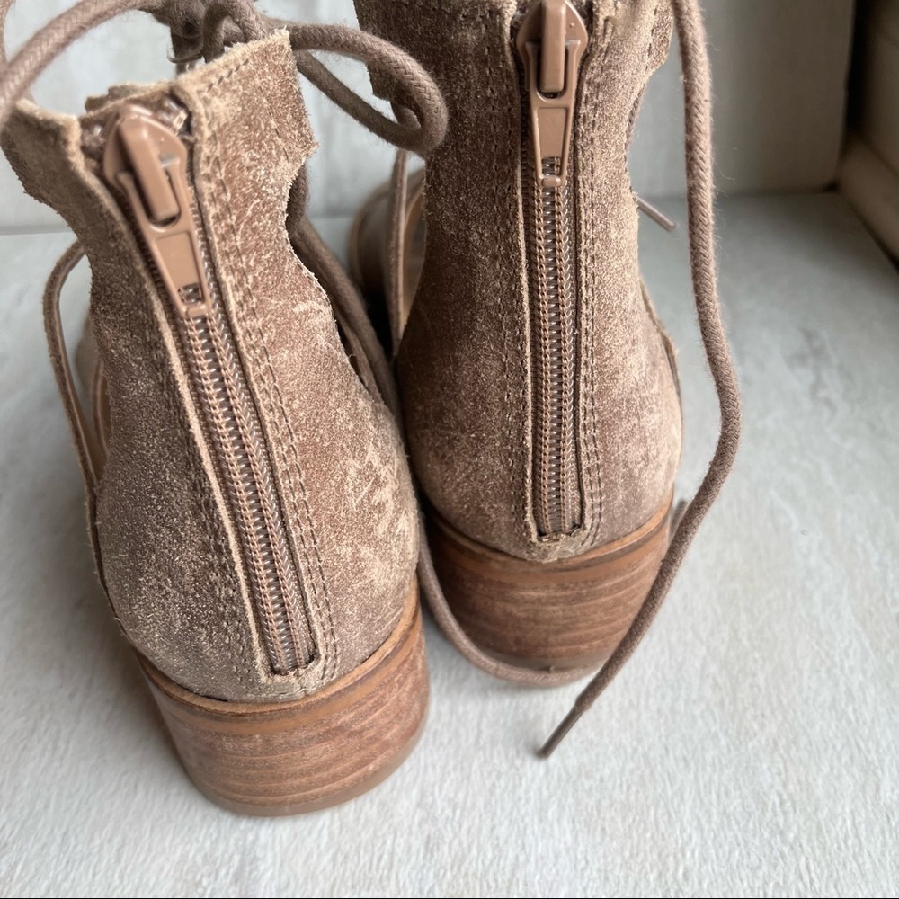 ** Lucky Brand Tazu Lace Up Leather Cage Sandals 8.5 - Picture 10 of 11